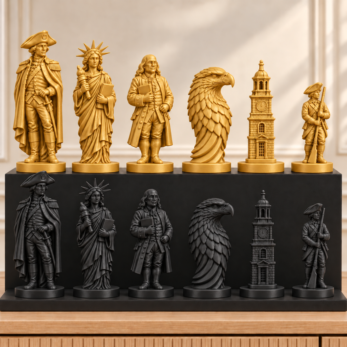 USA 1776 – thematisches Schachfigurenset mit 32 Figuren – Ansicht 5