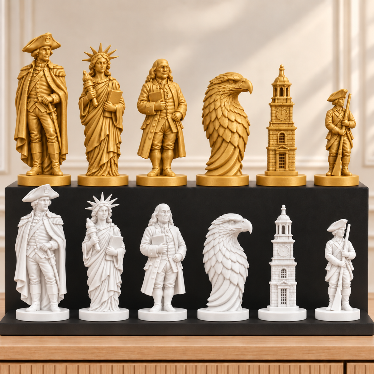 USA 1776 – thematisches Schachfigurenset mit 32 Figuren – Ansicht 6