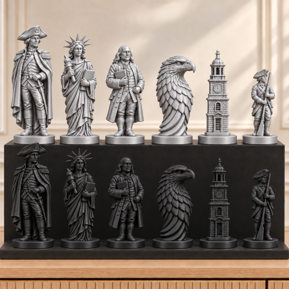 USA 1776 – thematisches Schachfigurenset mit 32 Figuren – Ansicht 8