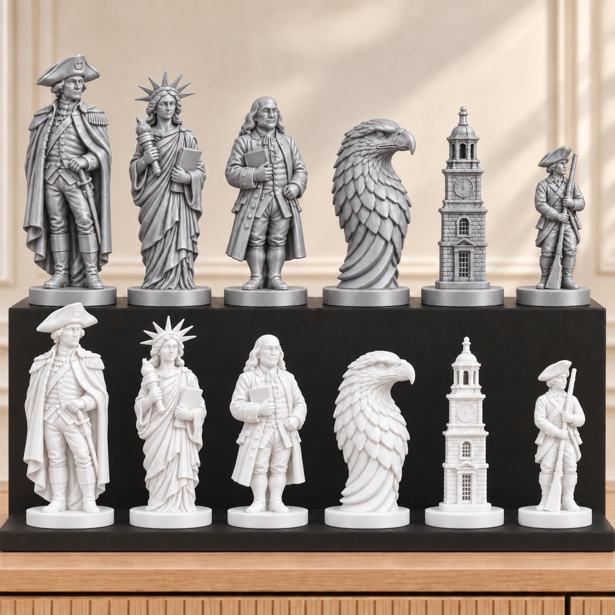 USA 1776 – thematisches Schachfigurenset mit 32 Figuren – Ansicht 9