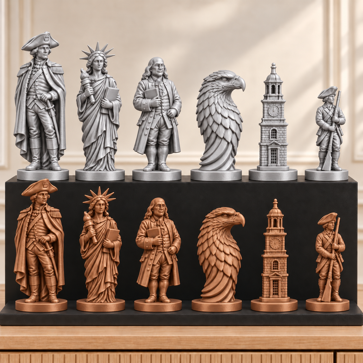USA 1776 – thematisches Schachfigurenset mit 32 Figuren – Ansicht 10