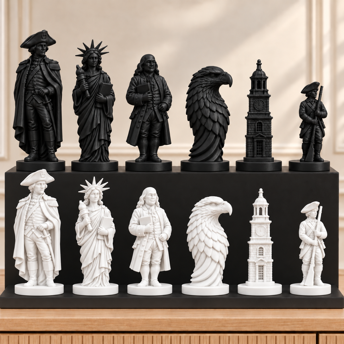 USA 1776 – thematisches Schachfigurenset mit 32 Figuren – Ansicht 11