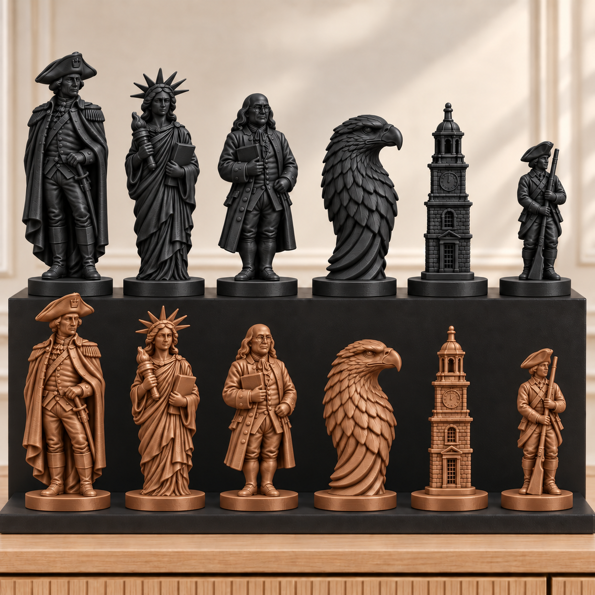 USA 1776 – thematisches Schachfigurenset mit 32 Figuren – Ansicht 12