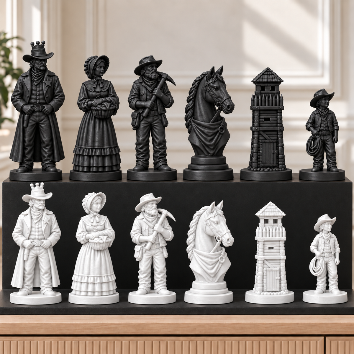 Wilder Westen – thematisches Schachfigurenset mit 32 Figuren – Ansicht 11