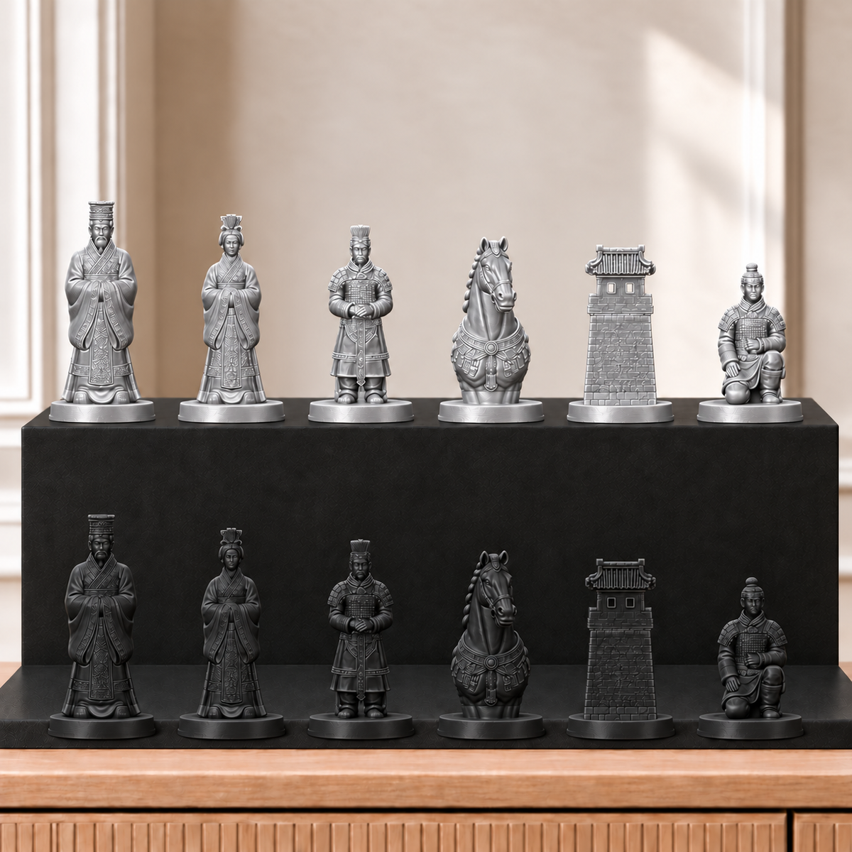 Terrakotta-Armee – thematisches Schachfigurenset mit 32 Figuren – Ansicht 8