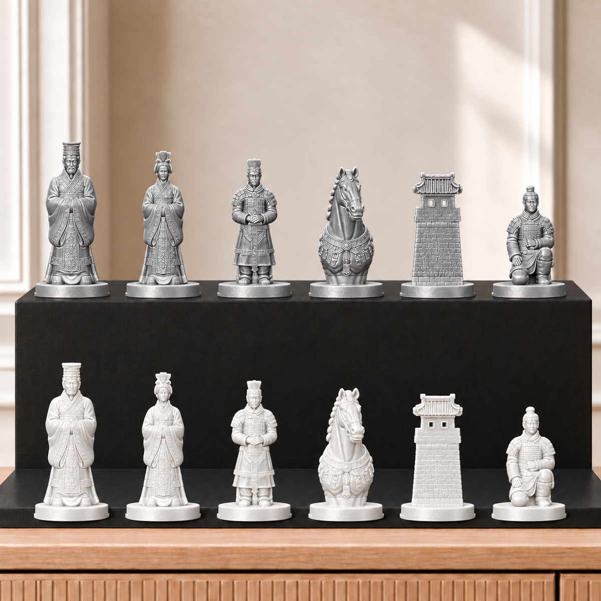 Terrakotta-Armee – thematisches Schachfigurenset mit 32 Figuren – Ansicht 9