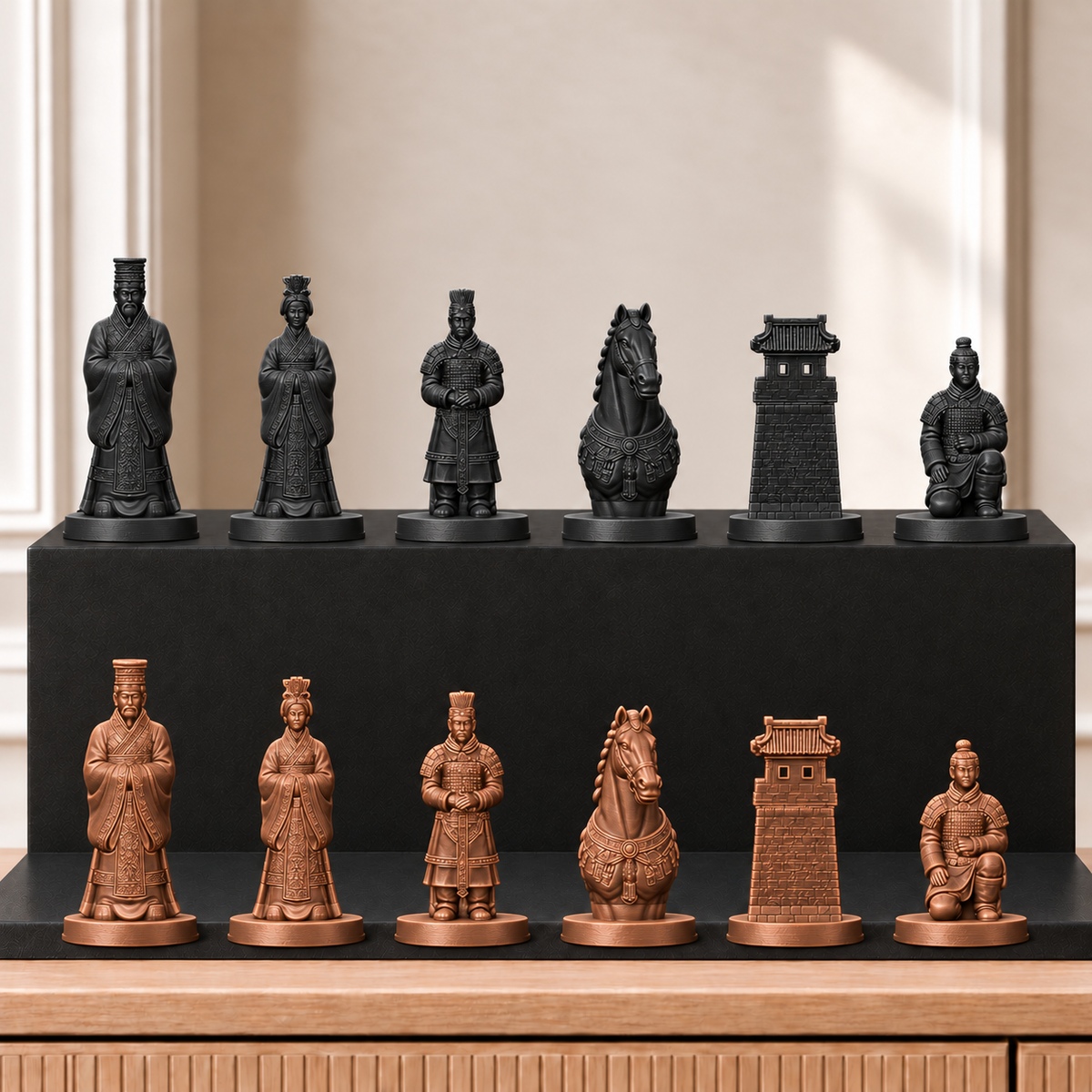 Terrakotta-Armee – thematisches Schachfigurenset mit 32 Figuren – Ansicht 12