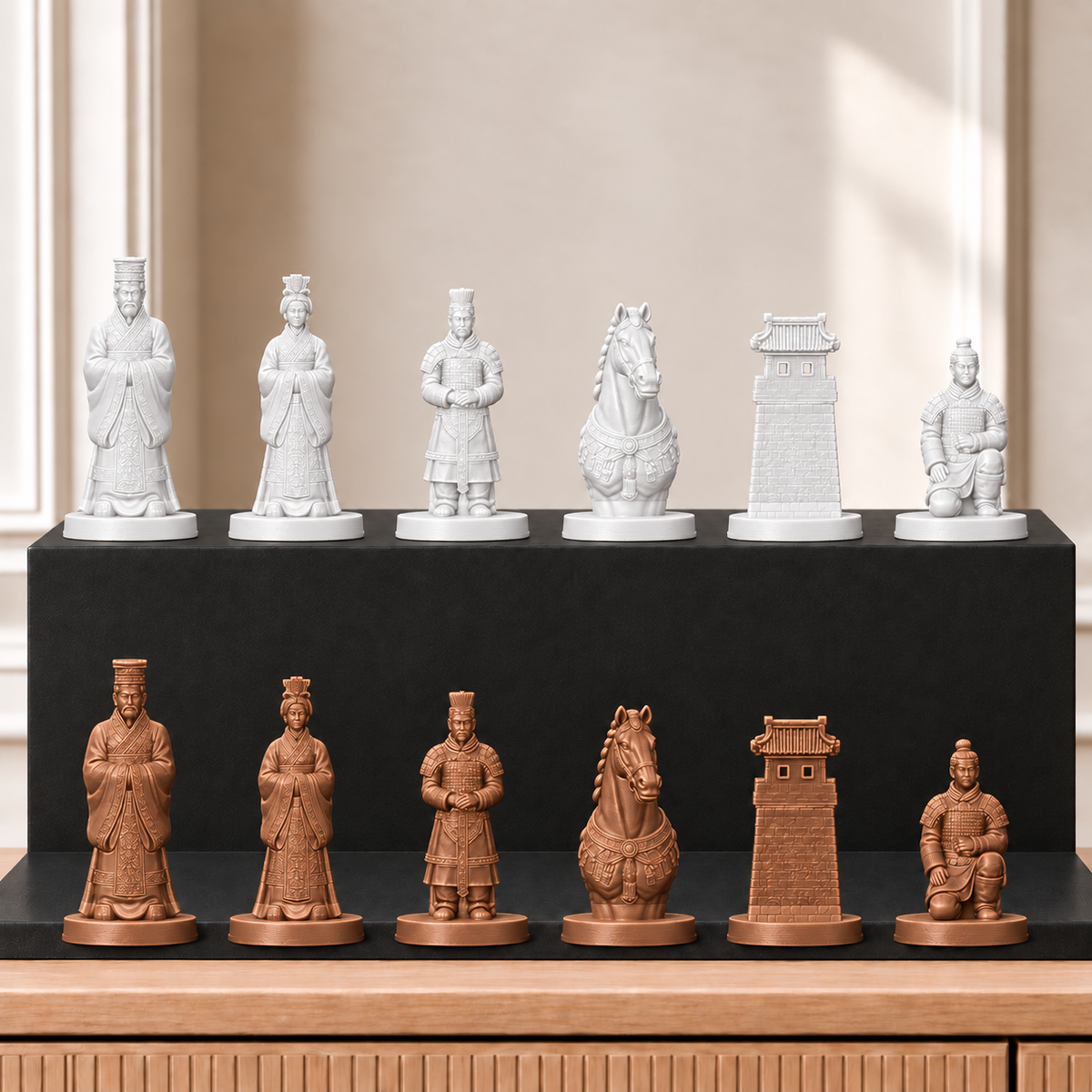 Terrakotta-Armee – thematisches Schachfigurenset mit 32 Figuren – Ansicht 13