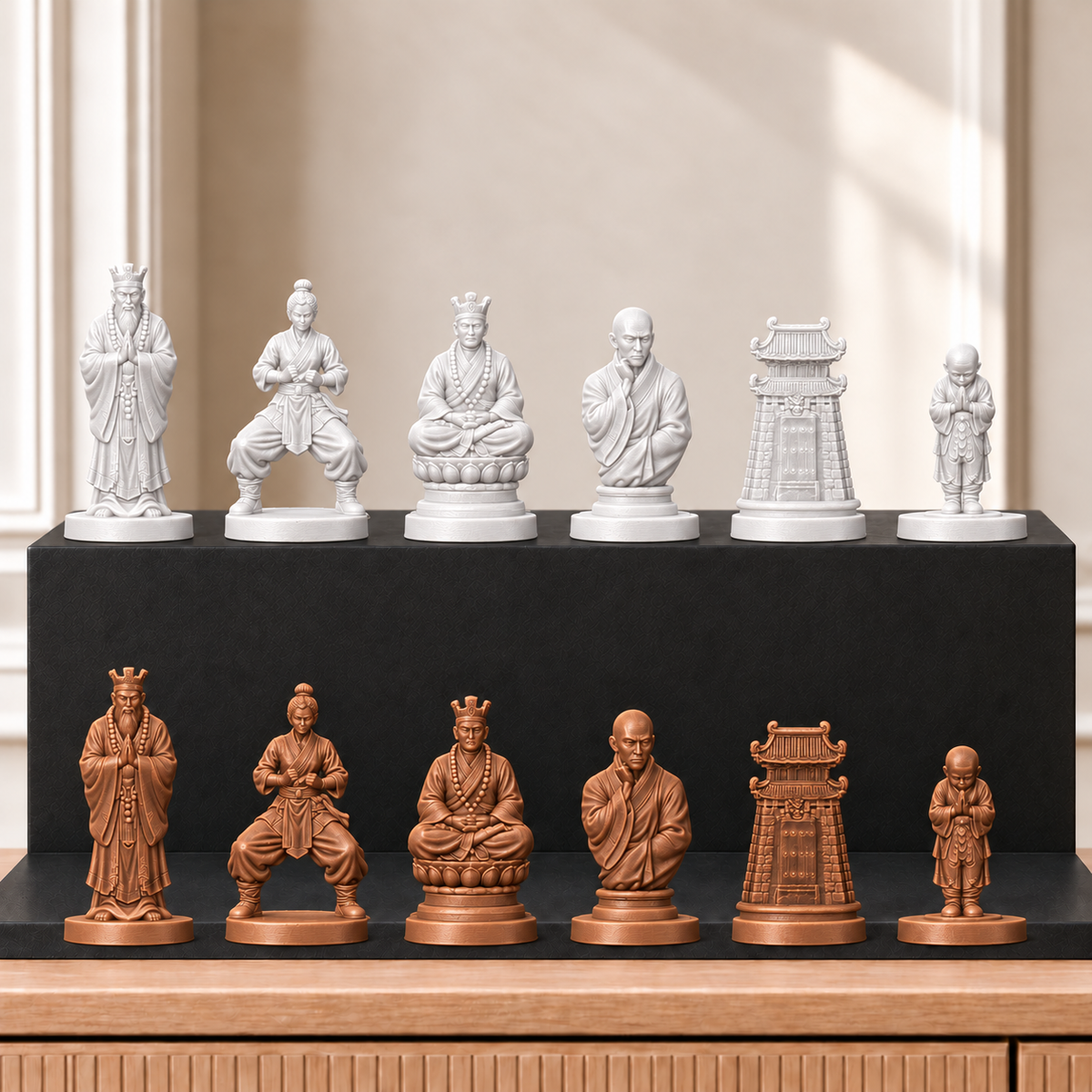 Shaolin-Mönche – thematisches Schachfigurenset mit 32 Figuren – Ansicht 13