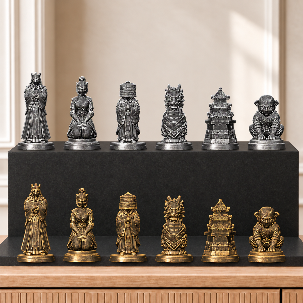 Ninja-Clan – thematisches Schachfigurenset mit 32 Figuren – Ansicht 2