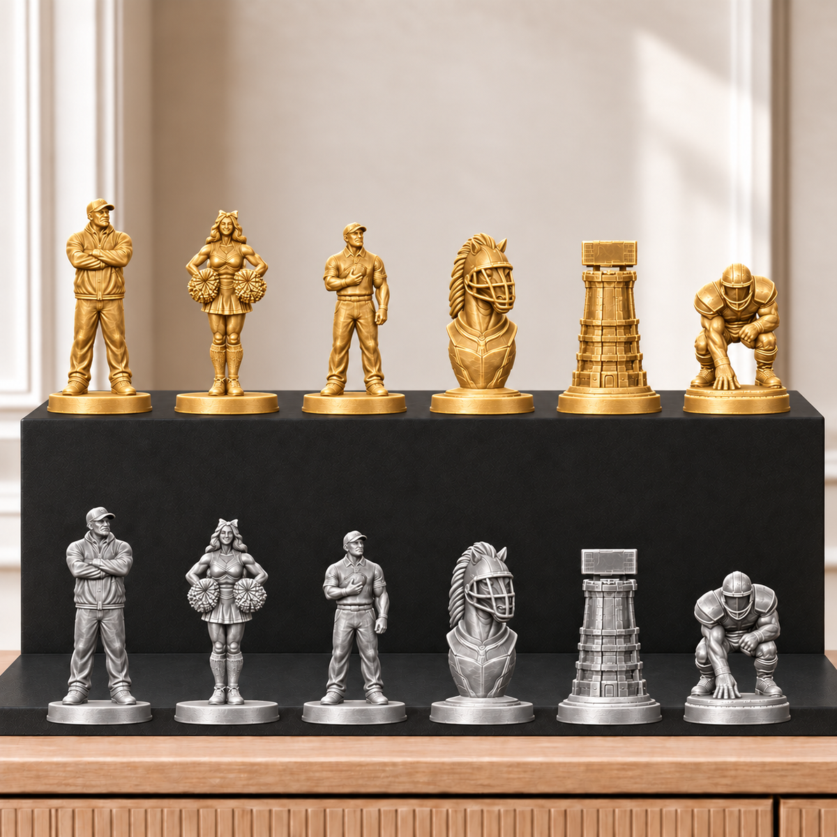 American Football – thematisches Schachfigurenset mit 32 Figuren – Ansicht 4