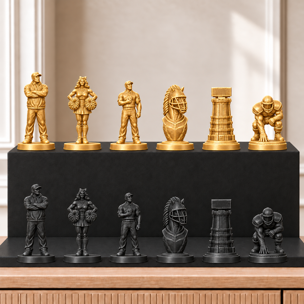 American Football – thematisches Schachfigurenset mit 32 Figuren – Ansicht 5