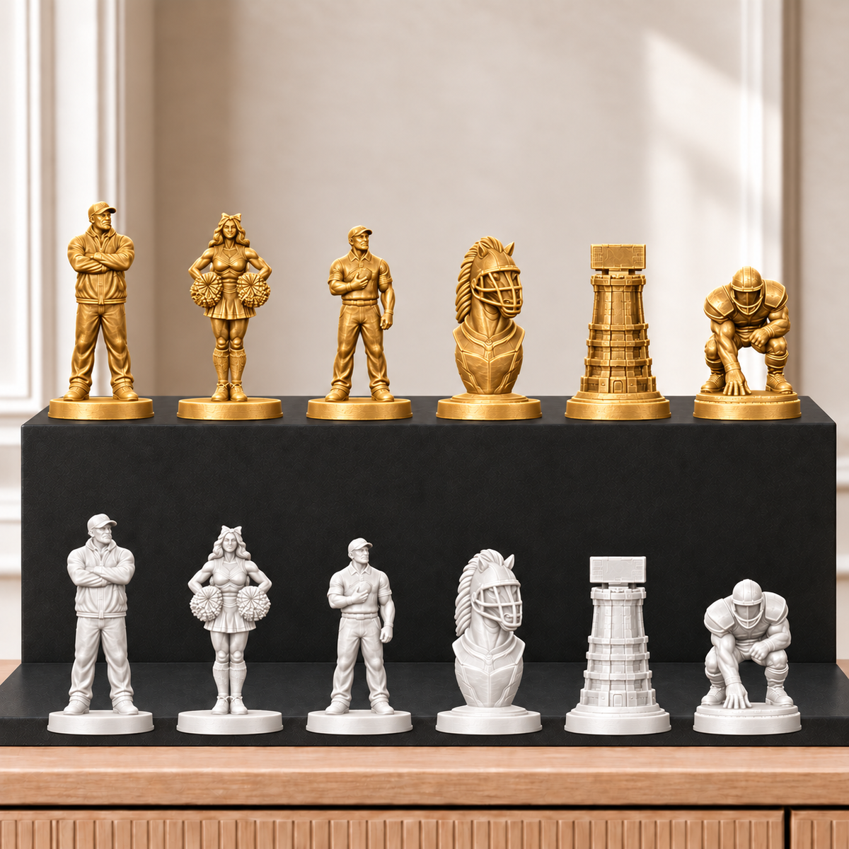 American Football – thematisches Schachfigurenset mit 32 Figuren – Ansicht 6