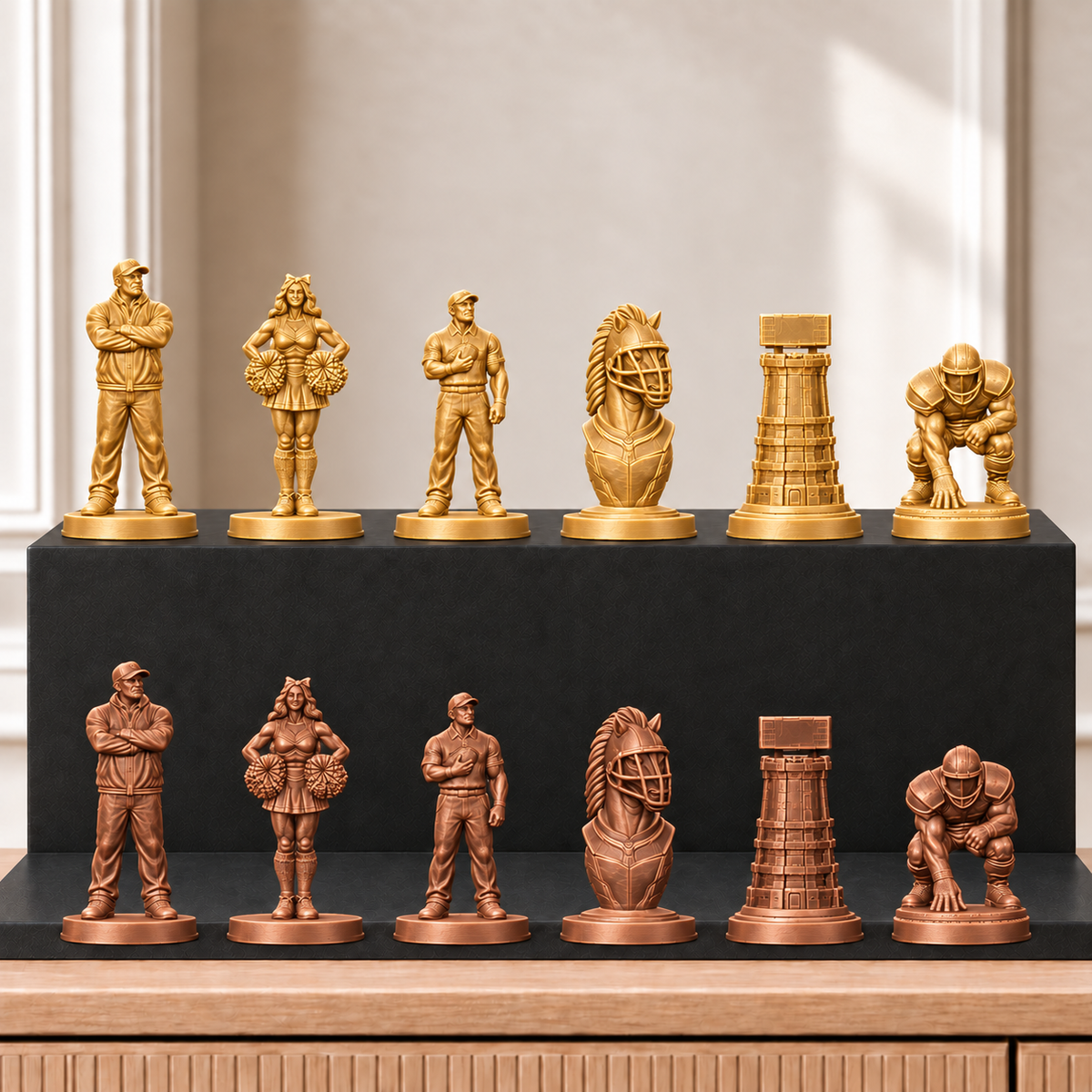 American Football – thematisches Schachfigurenset mit 32 Figuren – Ansicht 7