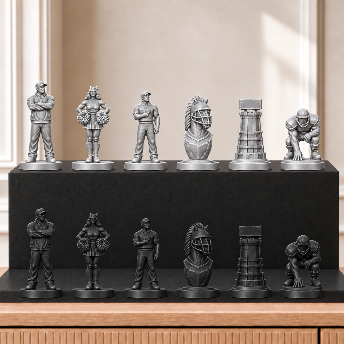 American Football – thematisches Schachfigurenset mit 32 Figuren – Ansicht 8
