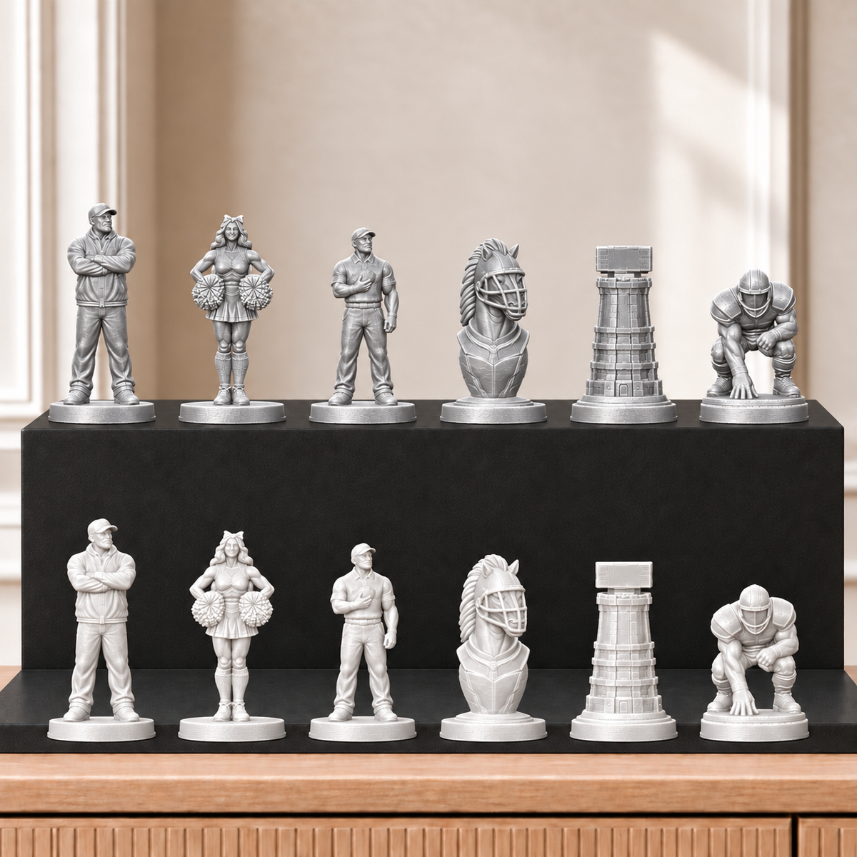 American Football – thematisches Schachfigurenset mit 32 Figuren – Ansicht 9