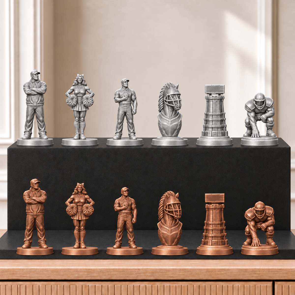American Football – thematisches Schachfigurenset mit 32 Figuren – Ansicht 10