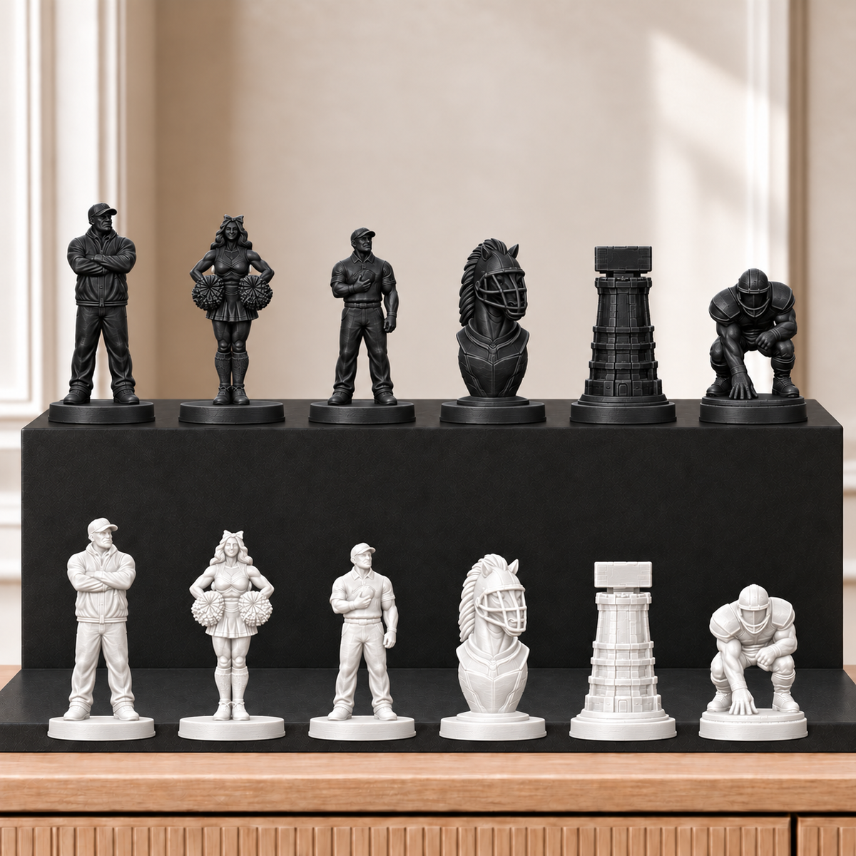 American Football – thematisches Schachfigurenset mit 32 Figuren – Ansicht 11