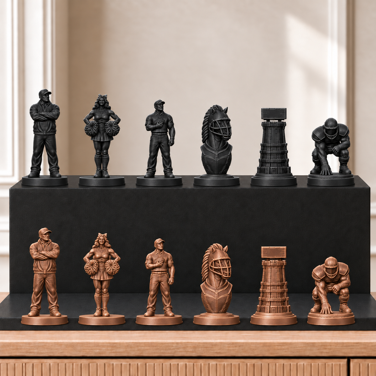 American Football – thematisches Schachfigurenset mit 32 Figuren – Ansicht 12