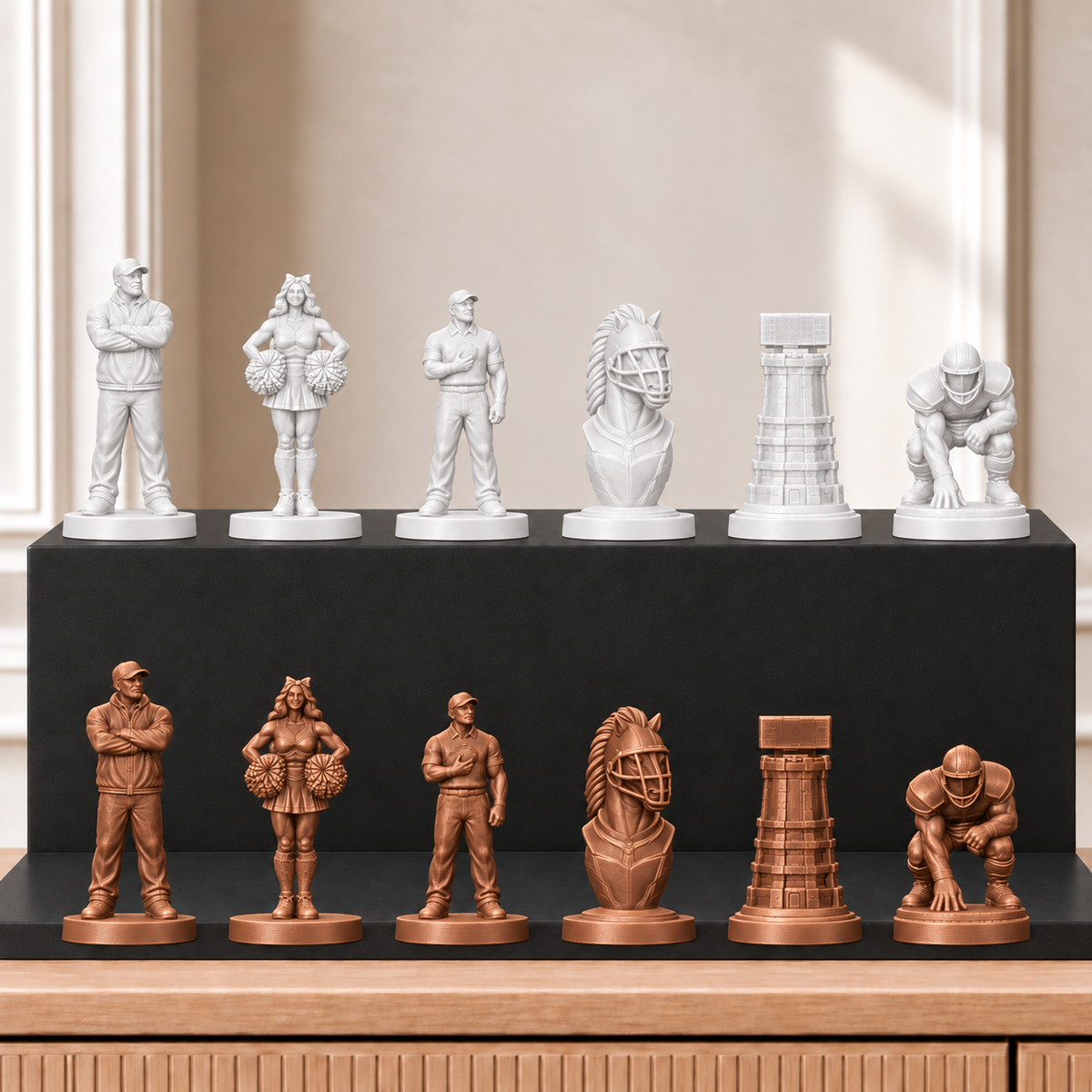 American Football – thematisches Schachfigurenset mit 32 Figuren – Ansicht 13