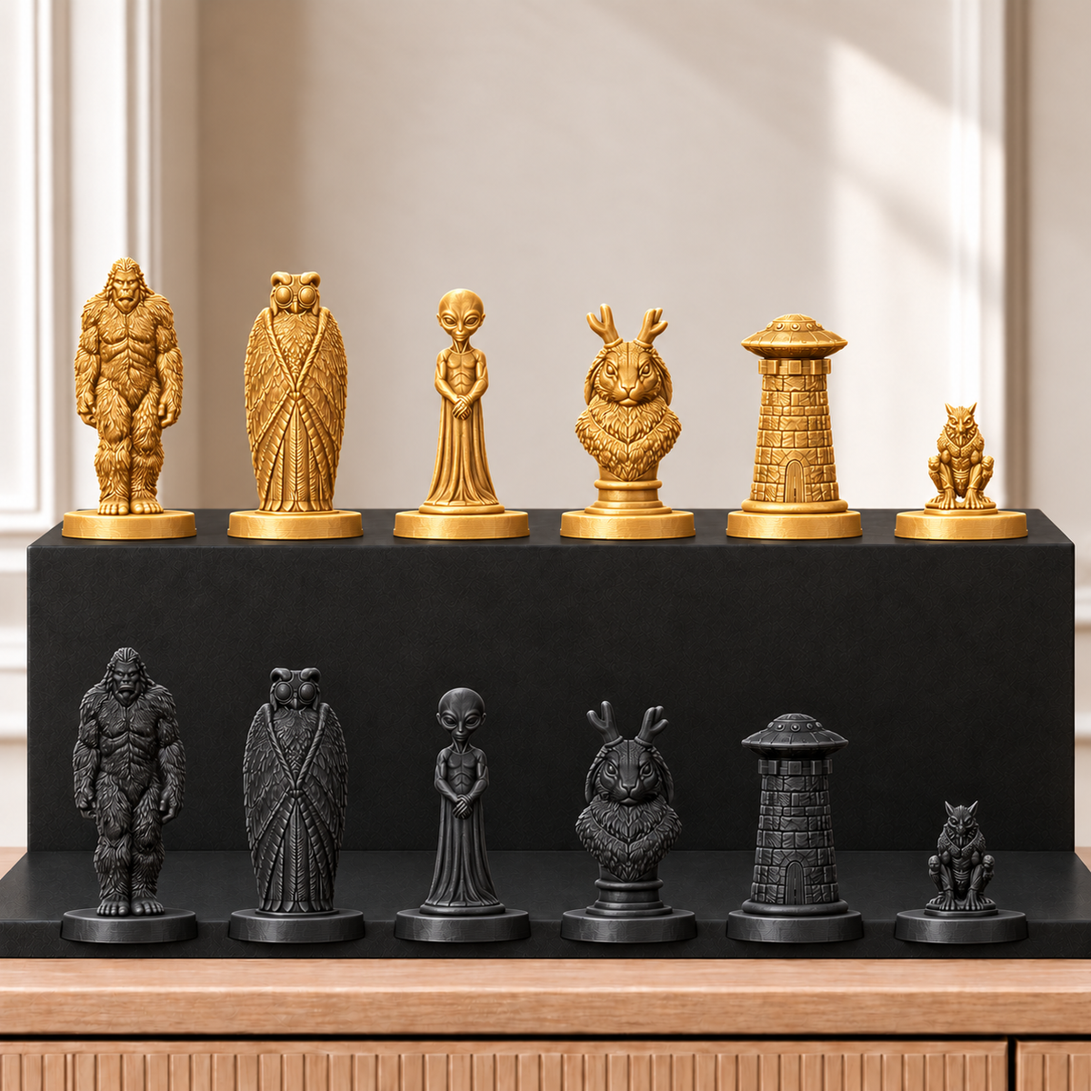 Kryptiden – thematisches Schachfigurenset mit 32 Figuren – Ansicht 5