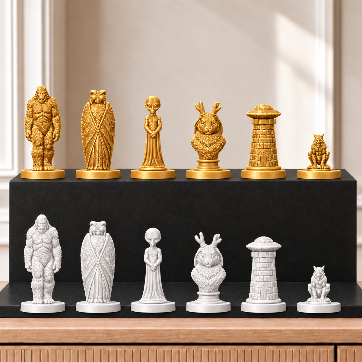 Kryptiden – thematisches Schachfigurenset mit 32 Figuren – Ansicht 6