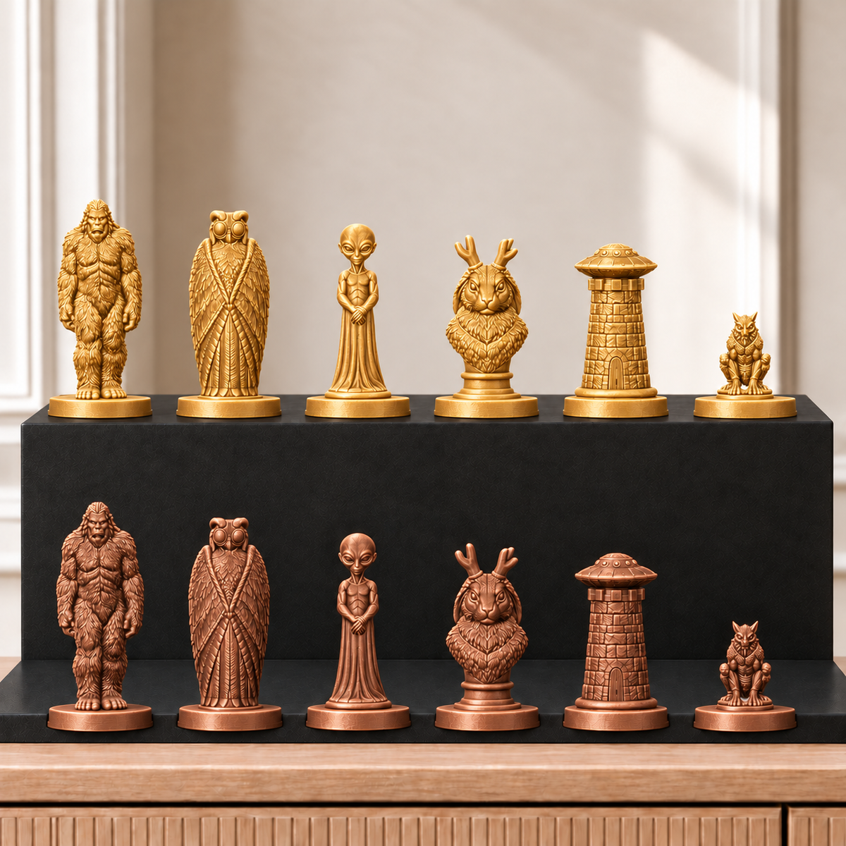 Kryptiden – thematisches Schachfigurenset mit 32 Figuren – Ansicht 7