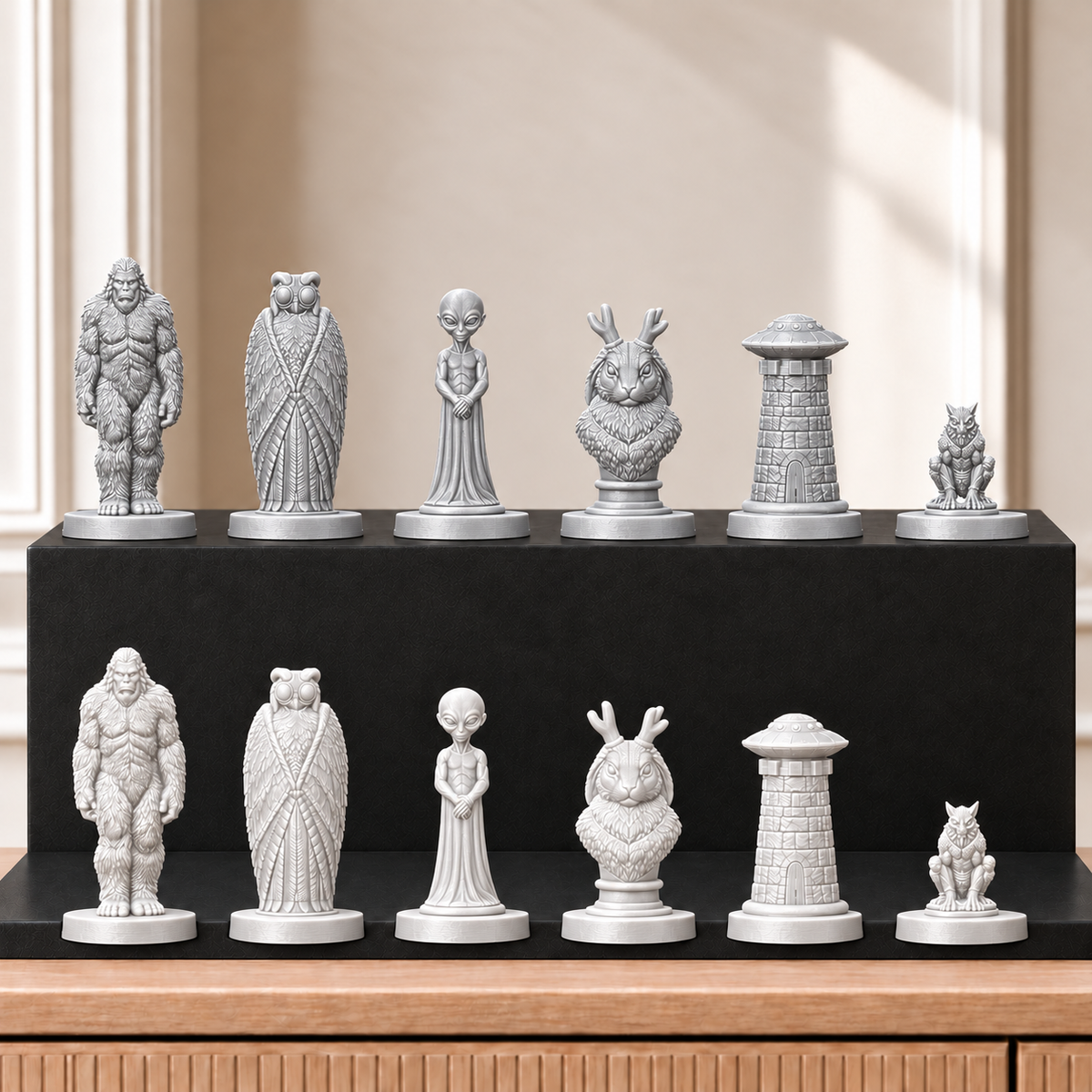 Kryptiden – thematisches Schachfigurenset mit 32 Figuren – Ansicht 9