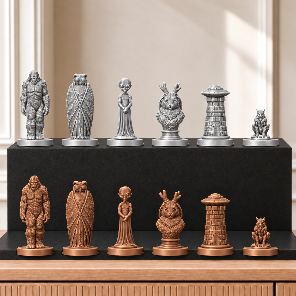 Kryptiden – thematisches Schachfigurenset mit 32 Figuren – Ansicht 10