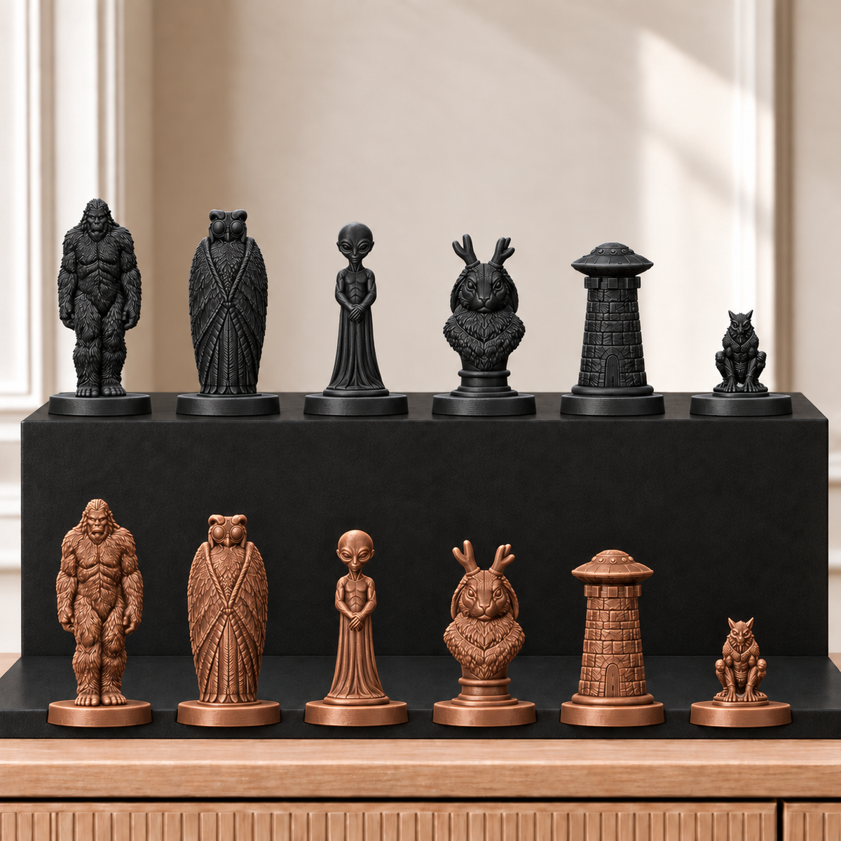 Kryptiden – thematisches Schachfigurenset mit 32 Figuren – Ansicht 12