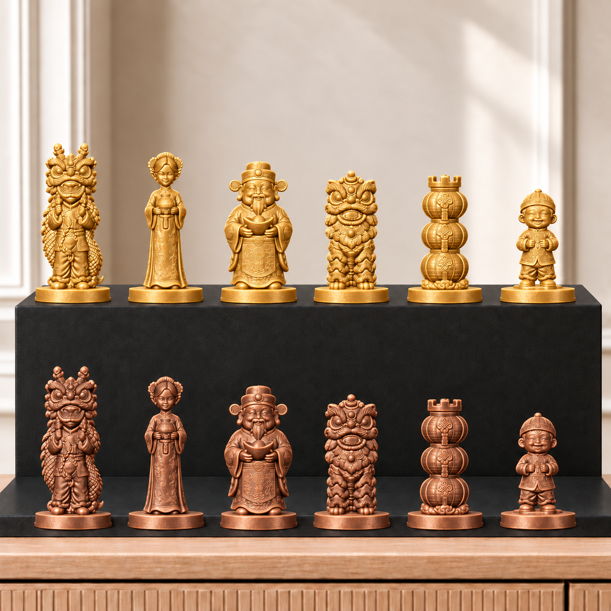 Chinesisches Neujahr – thematisches Schachfigurenset mit 32 Figuren – Ansicht 7