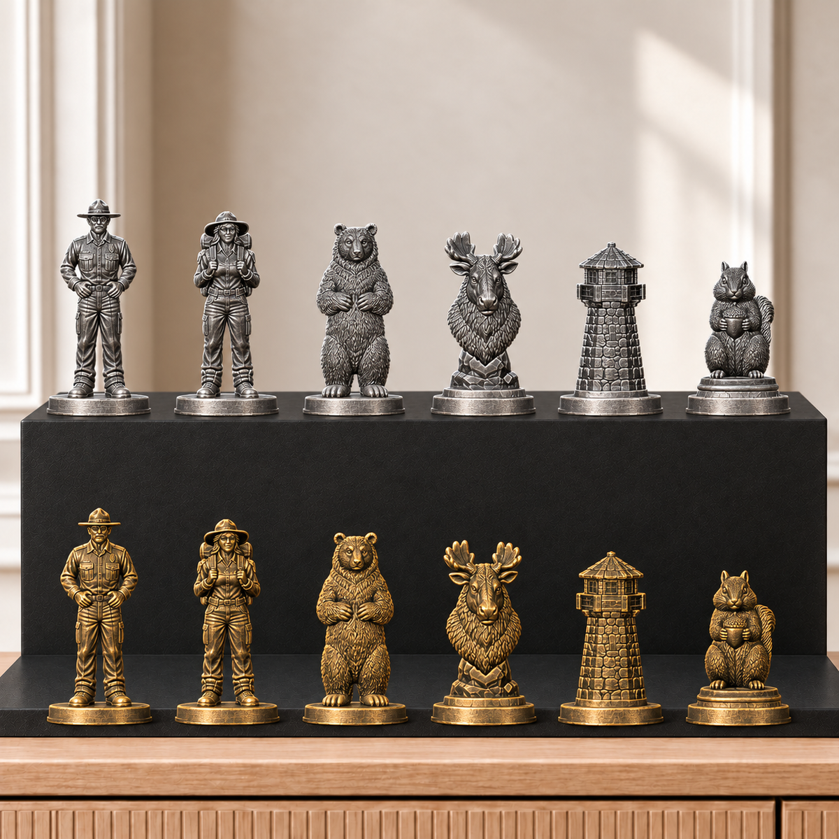 Nationalpark – thematisches Schachfigurenset mit 32 Figuren – Ansicht 2