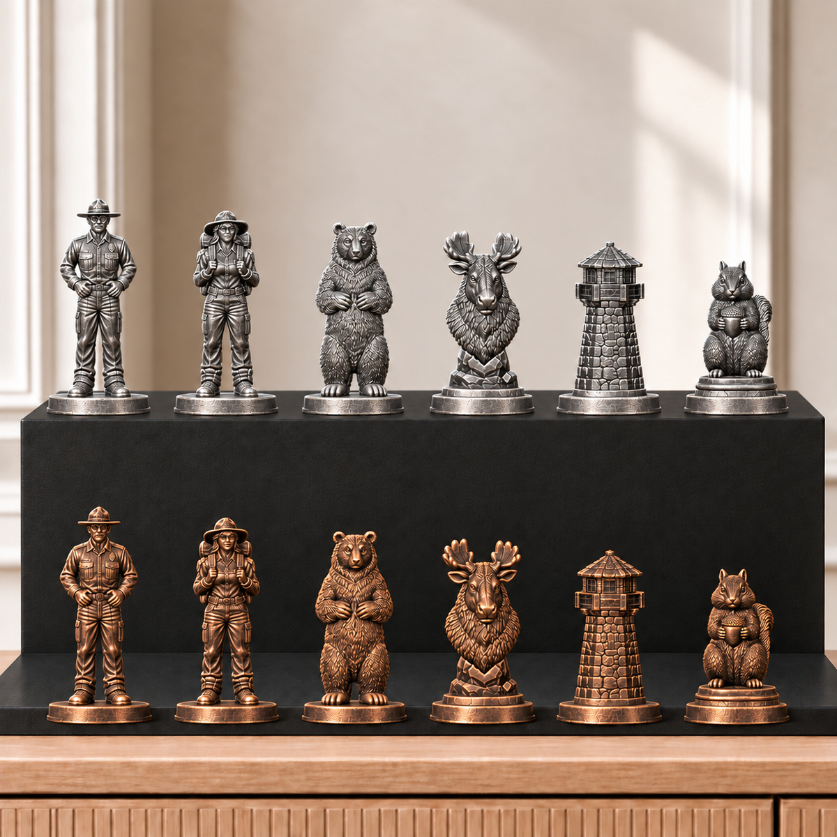 Nationalpark – thematisches Schachfigurenset mit 32 Figuren – Ansicht 3