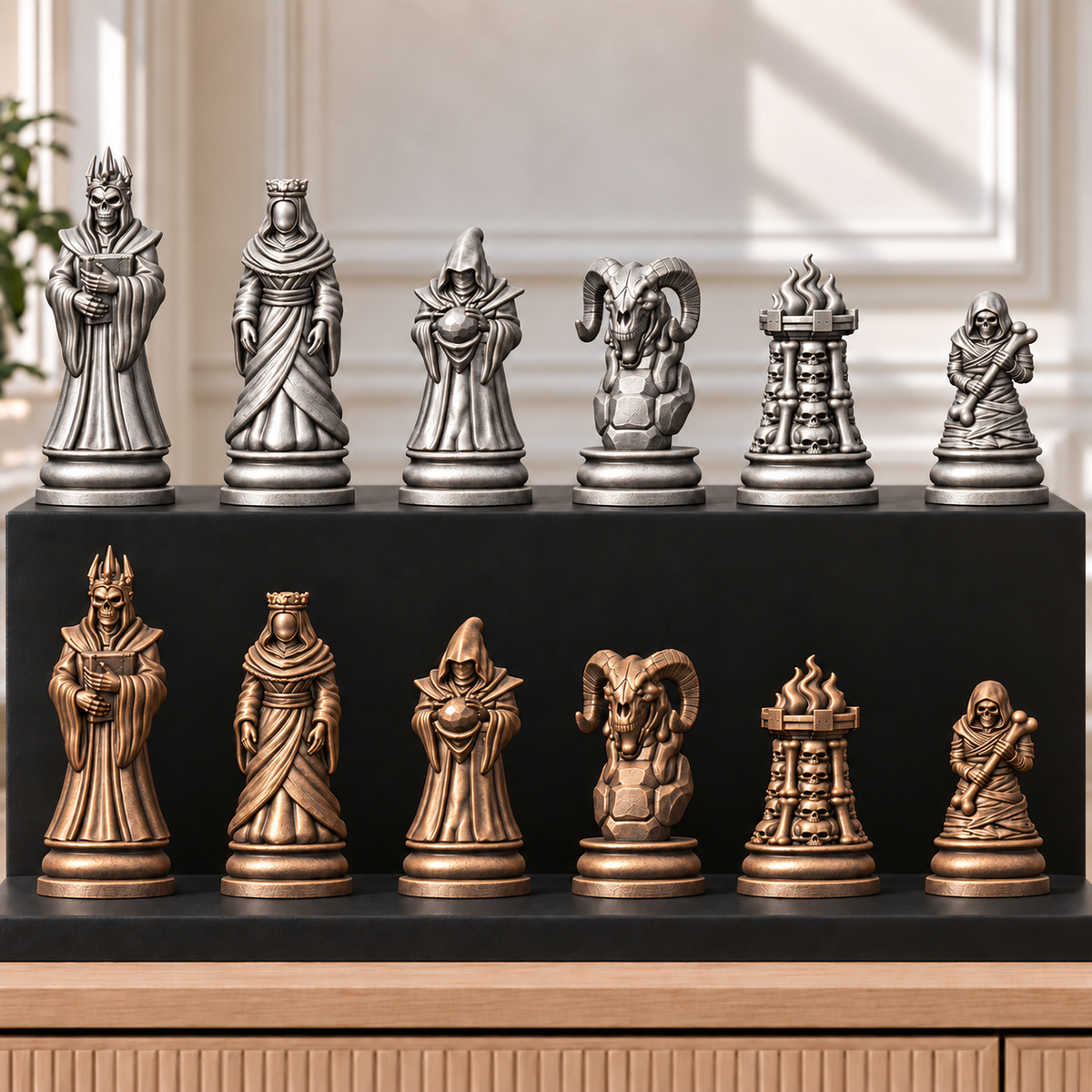 Necromancer – Nekromanten-Schachset mit 32 Figuren – Ansicht 3