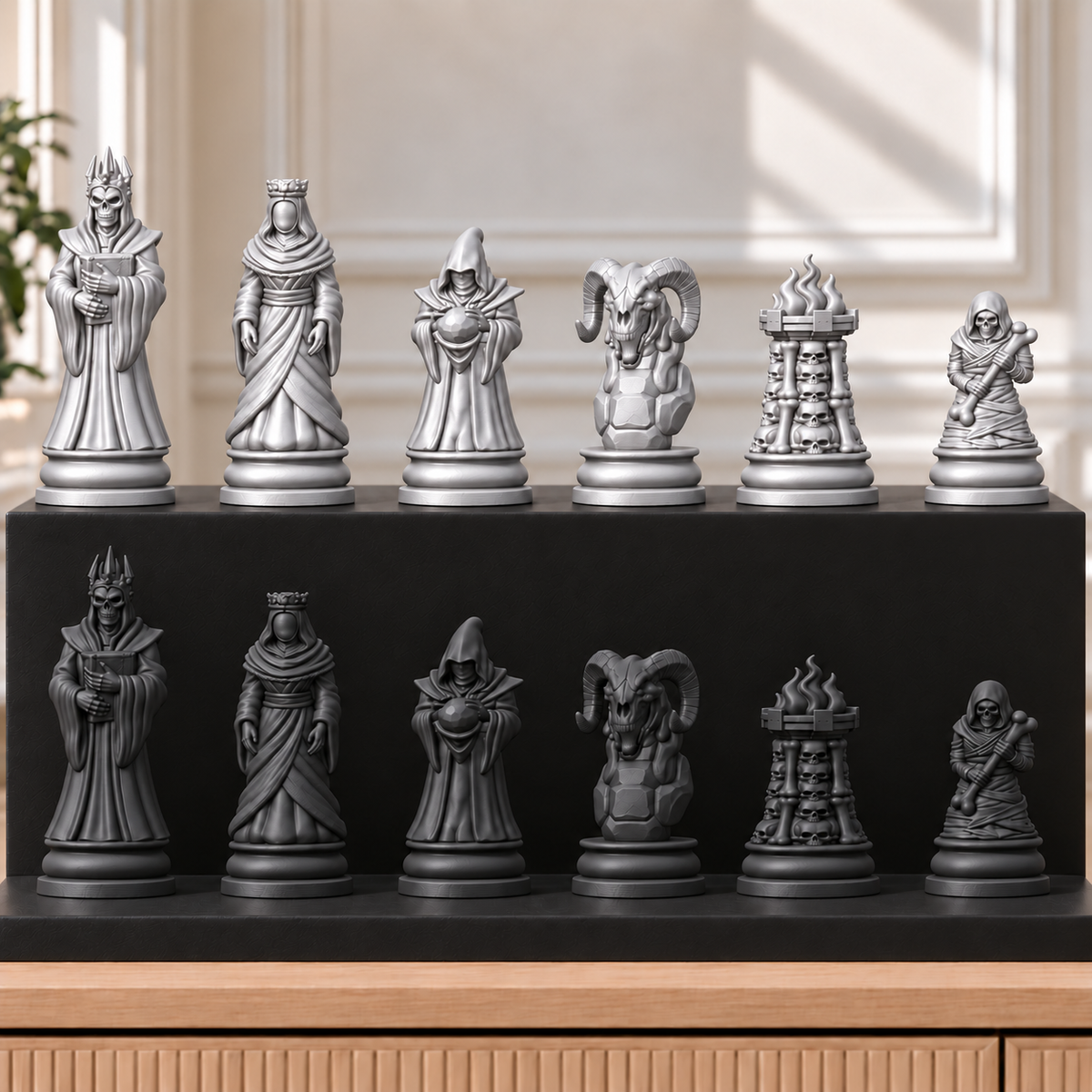 Necromancer – Nekromanten-Schachset mit 32 Figuren – Ansicht 8