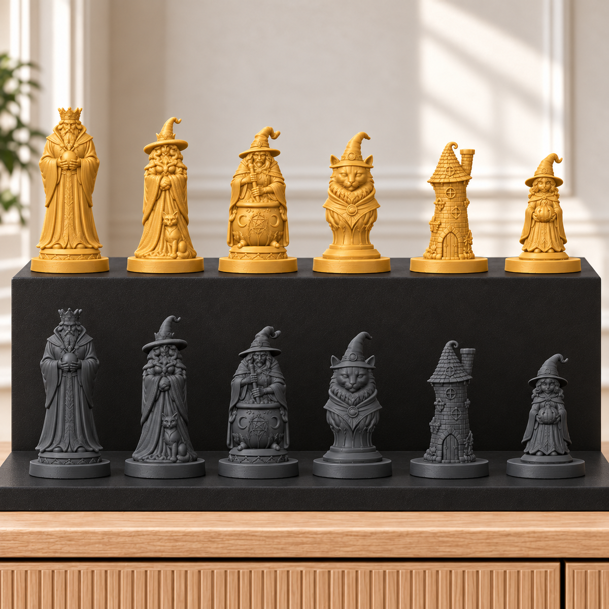 Hexenzirkel – thematisches Schachfigurenset mit 32 Figuren – Ansicht 5