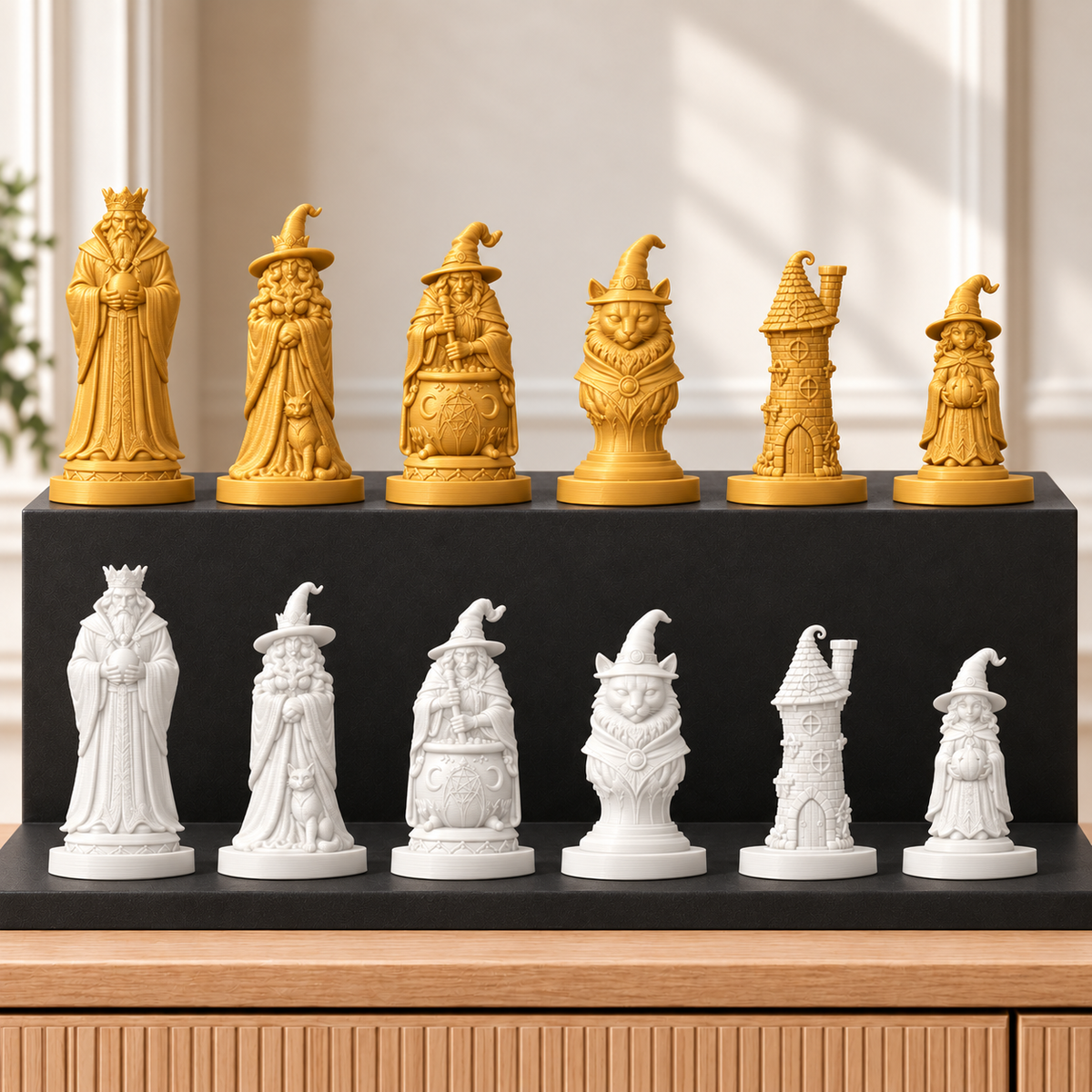 Hexenzirkel – thematisches Schachfigurenset mit 32 Figuren – Ansicht 6