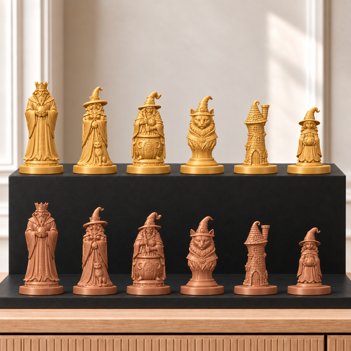 Hexenzirkel – thematisches Schachfigurenset mit 32 Figuren – Ansicht 7