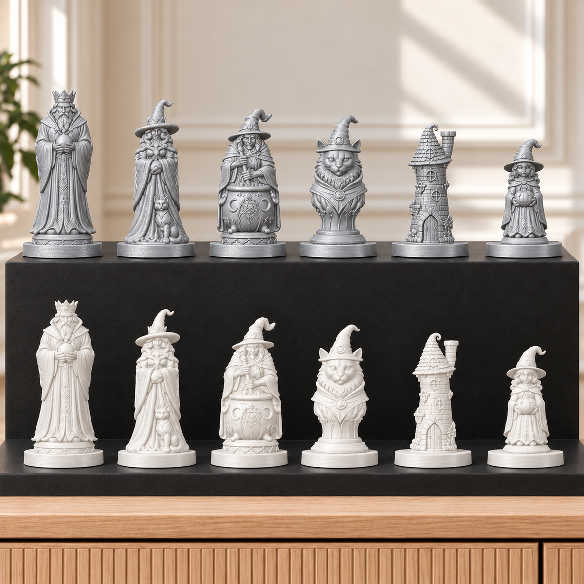 Hexenzirkel – thematisches Schachfigurenset mit 32 Figuren – Ansicht 9