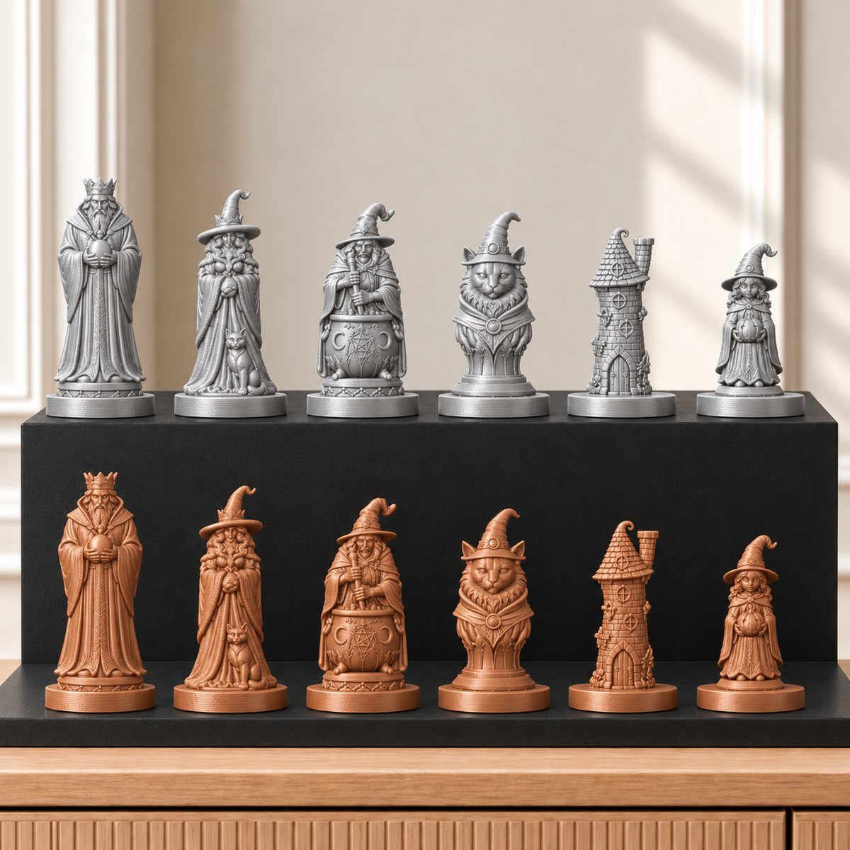 Hexenzirkel – thematisches Schachfigurenset mit 32 Figuren – Ansicht 10