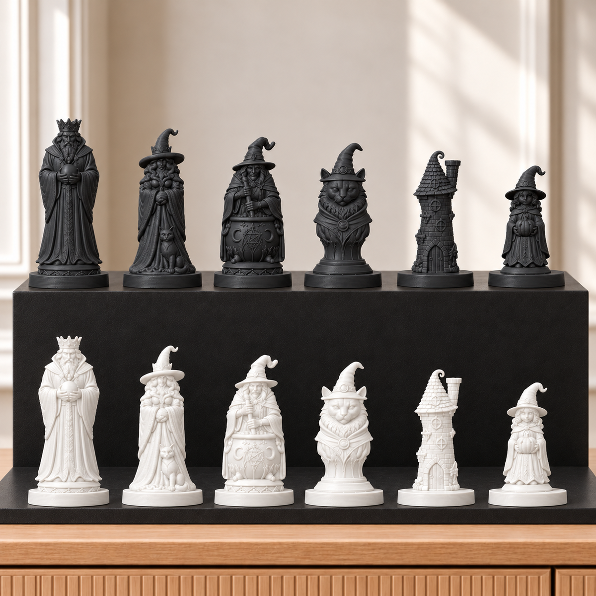 Hexenzirkel – thematisches Schachfigurenset mit 32 Figuren – Ansicht 11