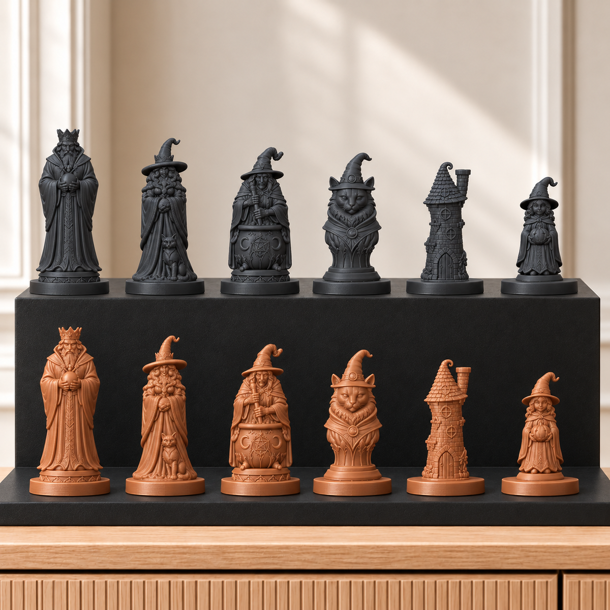 Hexenzirkel – thematisches Schachfigurenset mit 32 Figuren – Ansicht 12