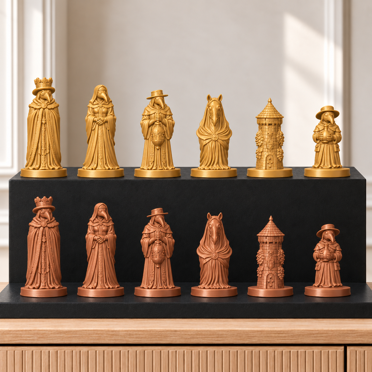 Pestdoktoren – thematisches Schachfigurenset mit 32 Figuren – Ansicht 7