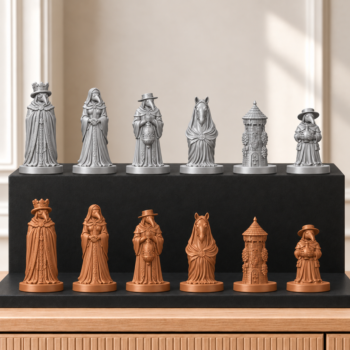 Pestdoktoren – thematisches Schachfigurenset mit 32 Figuren – Ansicht 10