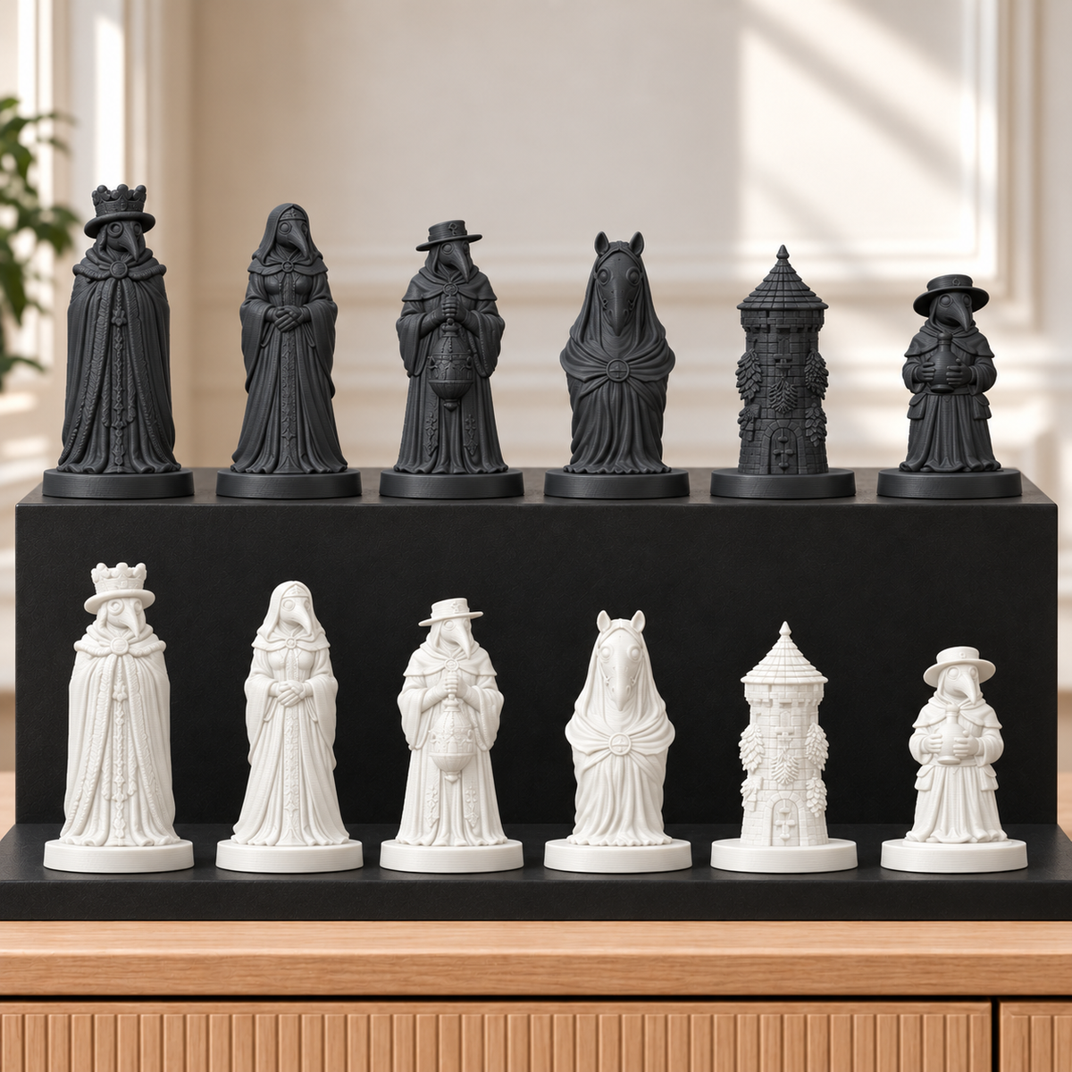Pestdoktoren – thematisches Schachfigurenset mit 32 Figuren – Ansicht 11