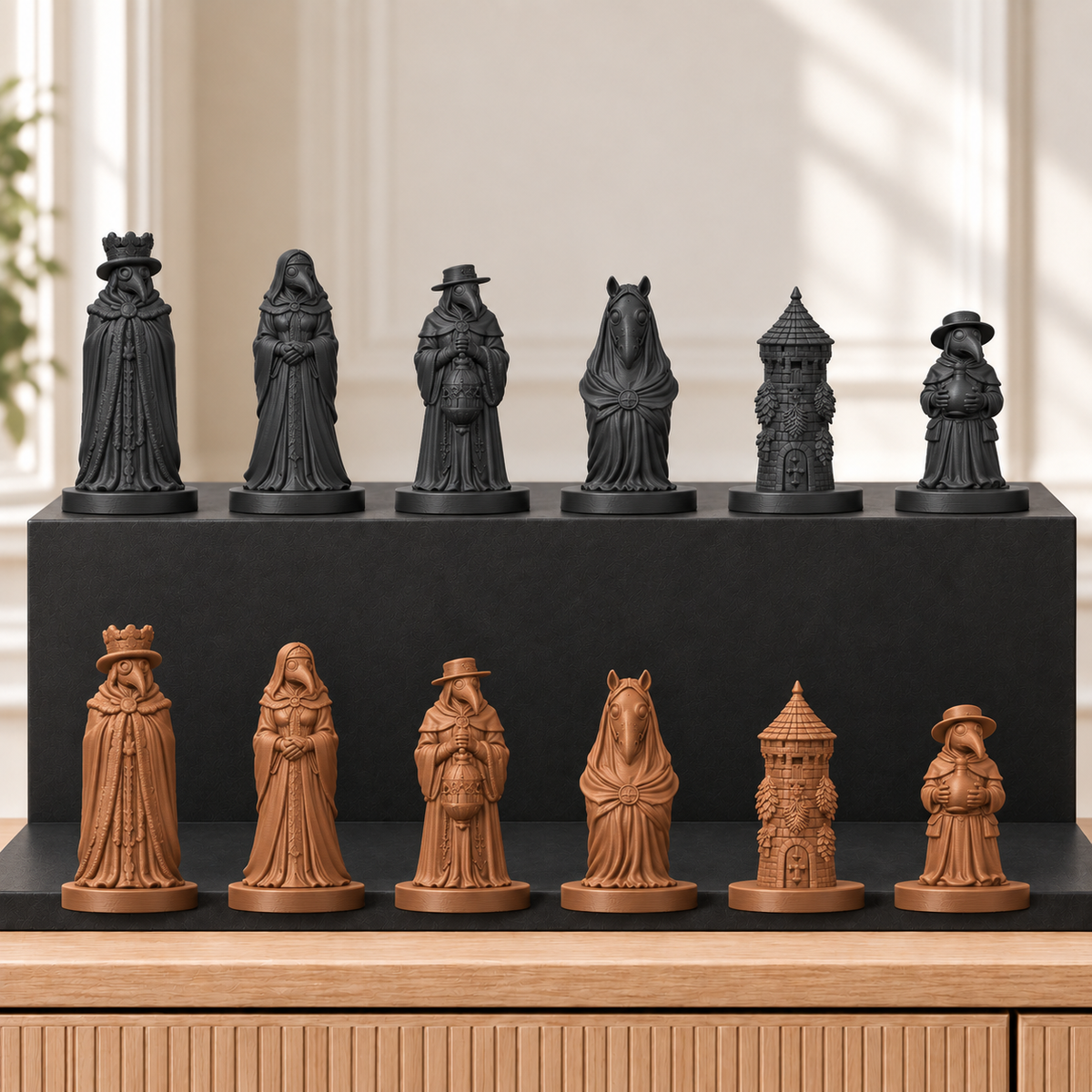 Pestdoktoren – thematisches Schachfigurenset mit 32 Figuren – Ansicht 12