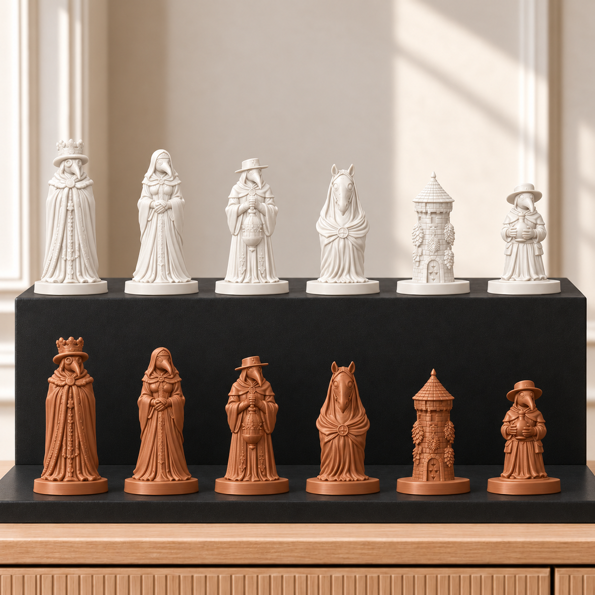 Pestdoktoren – thematisches Schachfigurenset mit 32 Figuren – Ansicht 13