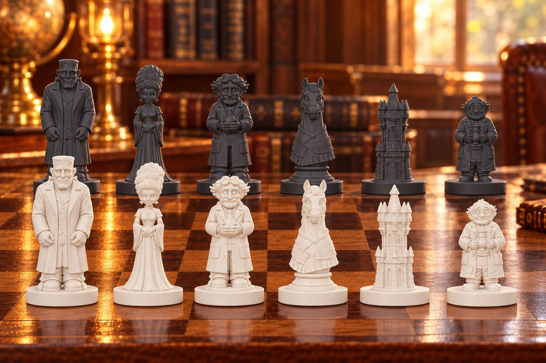 Frankenstein – thematisches Schachfigurenset mit 32 Figuren