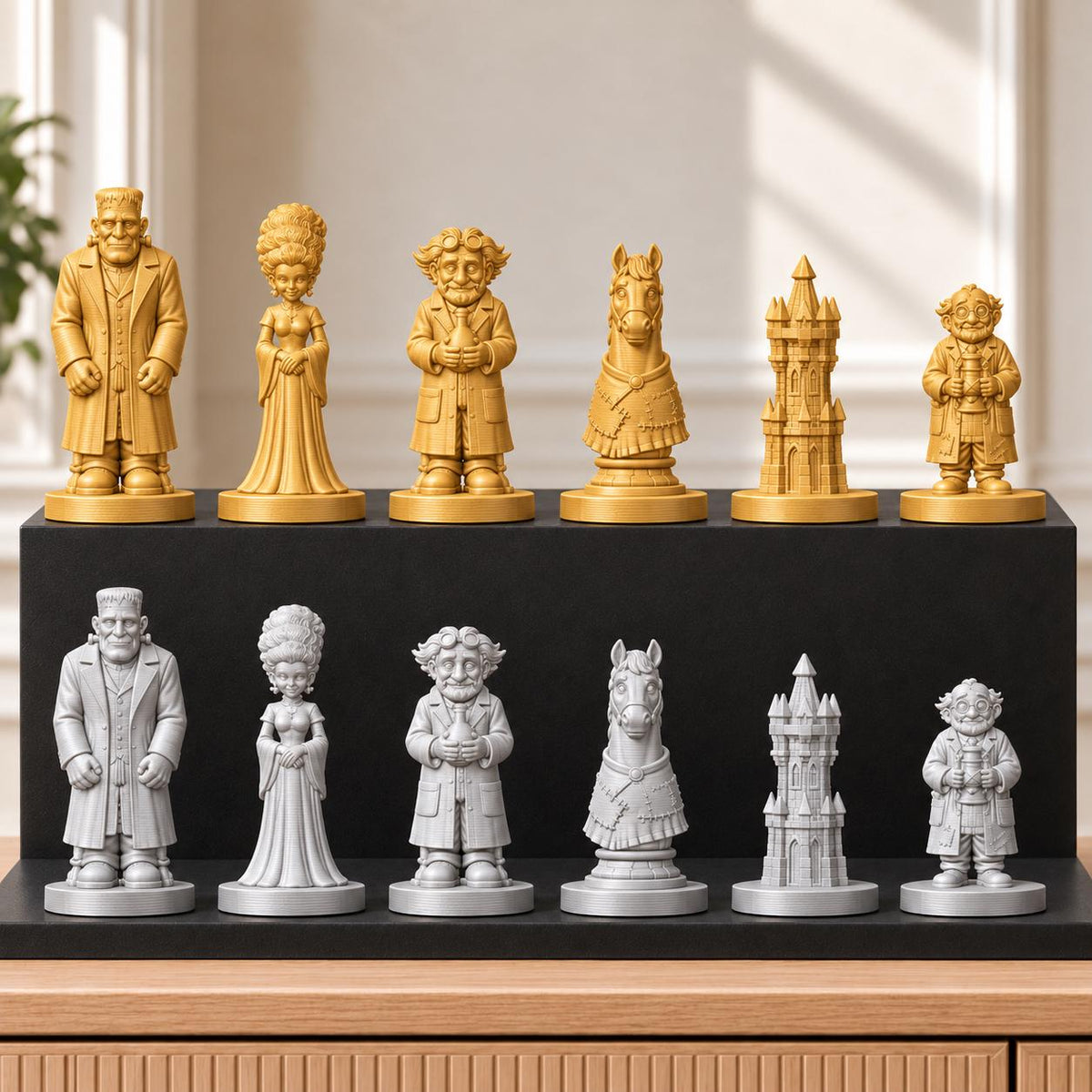 Frankenstein – thematisches Schachfigurenset mit 32 Figuren – Ansicht 4
