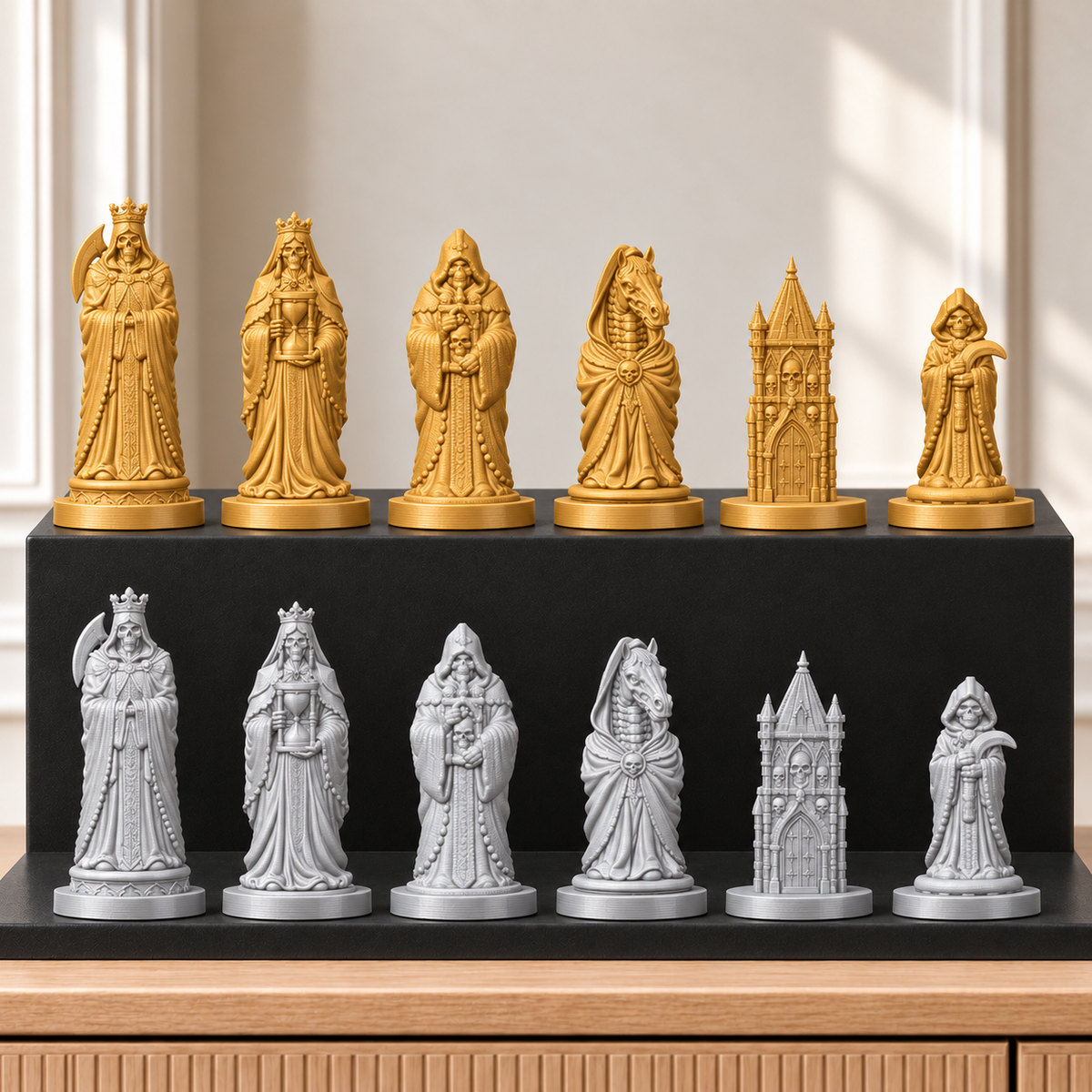 Sensenmann – thematisches Schachfigurenset mit 32 Figuren – Ansicht 4